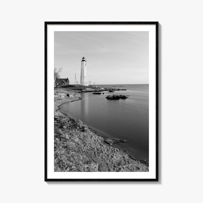 New Haven Lighthouse Black and White Fine Art Photo Print, Connecticut, USA Wall Poster