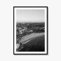 Coogee Beach Skyline Black and White Fine Art Photo Print, Sydney, Aerial View, NSW