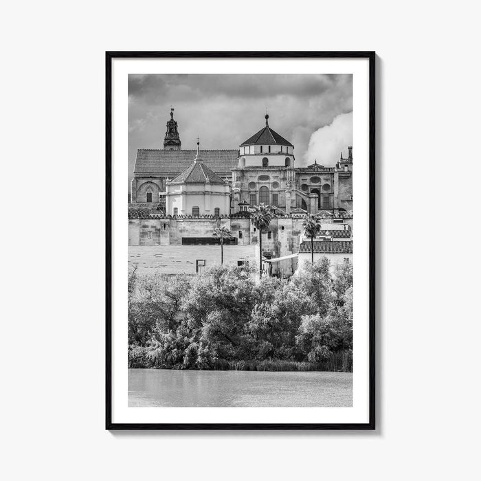 Cordoba Black and White Fine Art Photo Print, Mezquita Roman Bridge Andalusia Poster