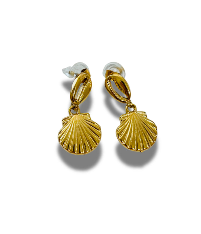 Crowrie Shell Dangle Earrings