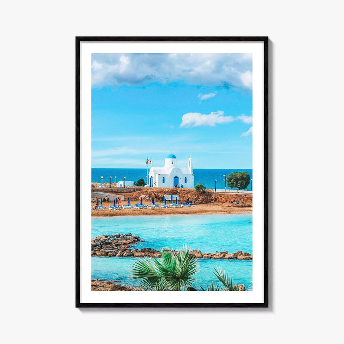 Cyprus Fine Art Photo Print, Louma Beach, Agios Nikolaos Church Protaras Paralimni Wall Poster