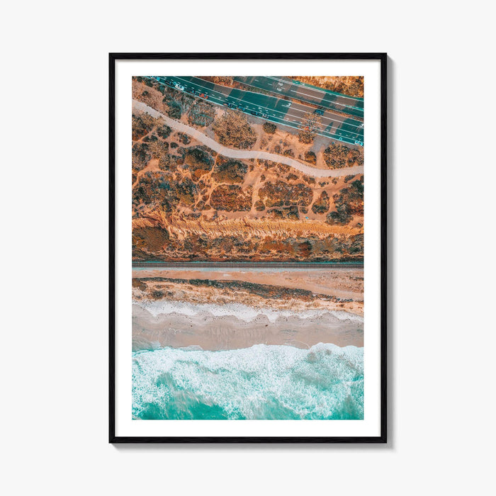 Del Mar Fine Art Photo Print, San Diego, California, Pacific Ocean Cliffs, Beach, Railroad