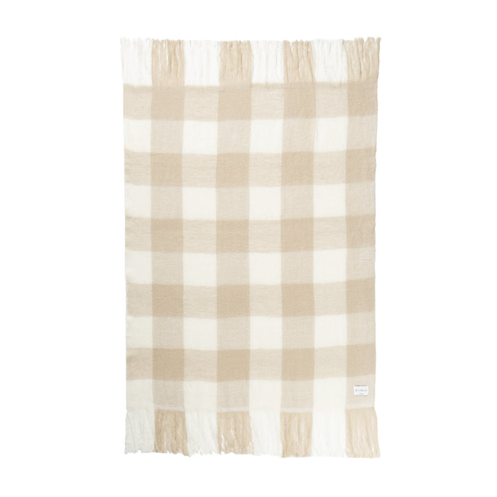 DELINA Checked Wool Blanket - Handwoven New Zealand Wool