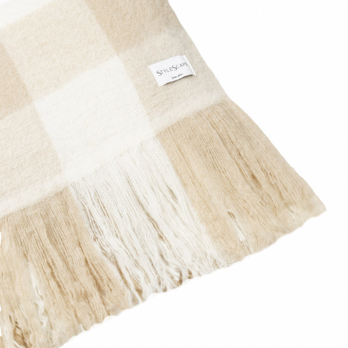 DELINA Checked Wool Blanket - Handwoven New Zealand Wool