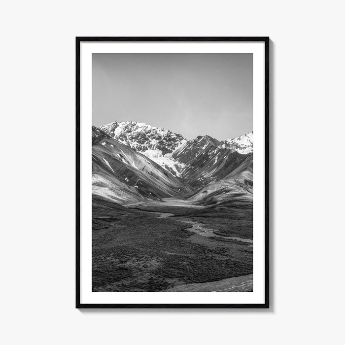Denali National Park Black and White Fine Art Photo Print, Alaska, USA Poster