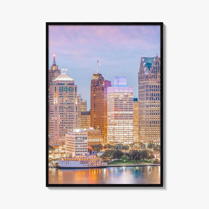 Detroit Skyline Fine Art Photo Print, Michigan USA, Wall Decor Poster