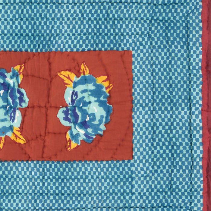 Double Peonia Rust Old Pink Baby Quilt
