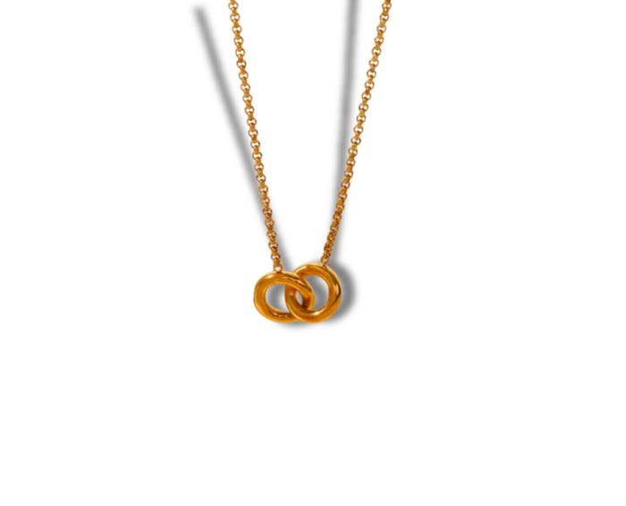 Double Ring Gold Necklace
