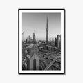 Dubai Skyline Black and White Fine Art Photo Print, Sheikh Zayed Road, UAE Poster