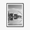 Dublin Black and White Fine Art Photo Print, River Liffey, Samuel Beckett Bridge, Ireland