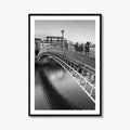 Dublin Black and White Fine Art Photo Print, Ha'penny Bridge, River Liffey, Ireland Poster