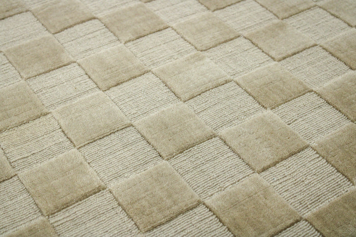 DUNE GRID Wool rug - Handwoven