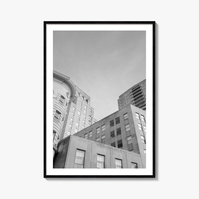 Durham NC Skyline Black and White Fine Art Photo Print, Wall Poster, USA