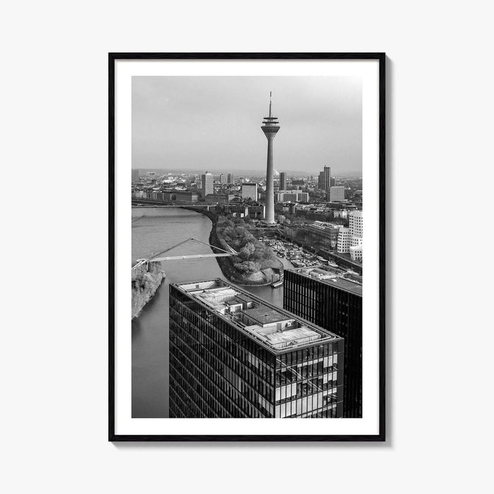 Dusseldorf Skyline Black and White Fine Art Photo Print, Medienhafen Germany Wall Art