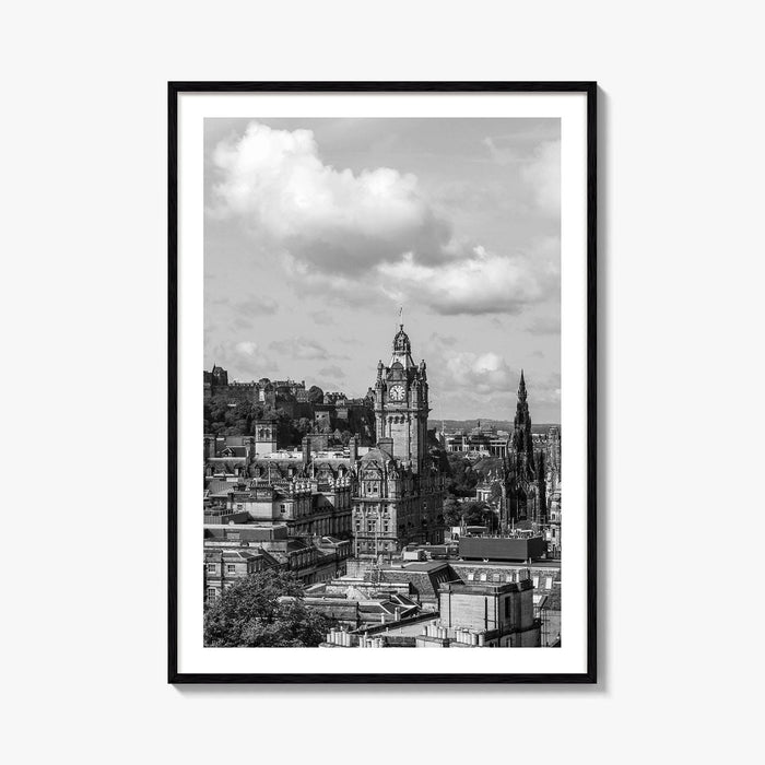 Edinburgh Skyline Black and White Fine Art Photo Print, Scotland, Calton Hill Poster