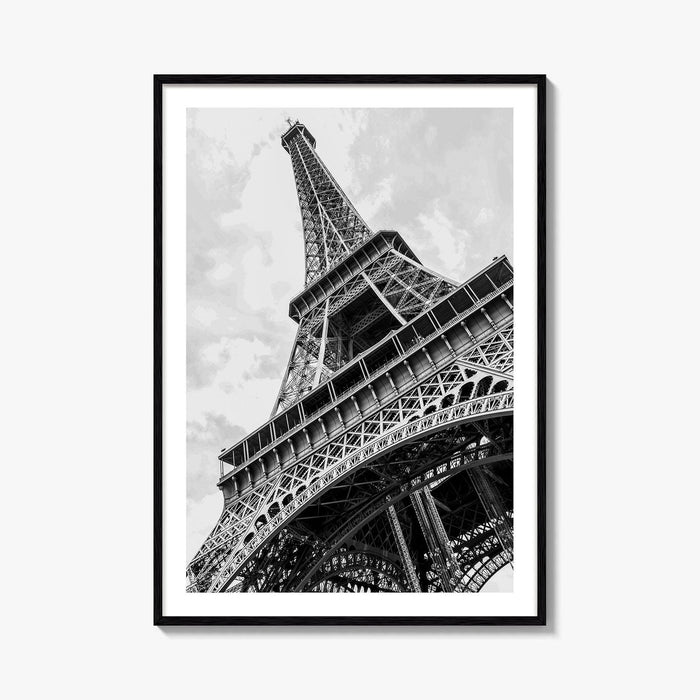 Eiffel Tower Black and White Fine Art Photo Print, Paris, France, Wall Poster