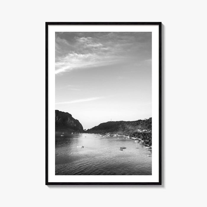El Nido Black and White Fine Art Photo Print, Palawan Bacuit Bay, Philippines Poster