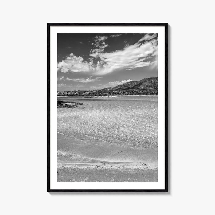 Elafonissi Beach Black and White Fine Art Photo Print, Chania Crete Greece Poster