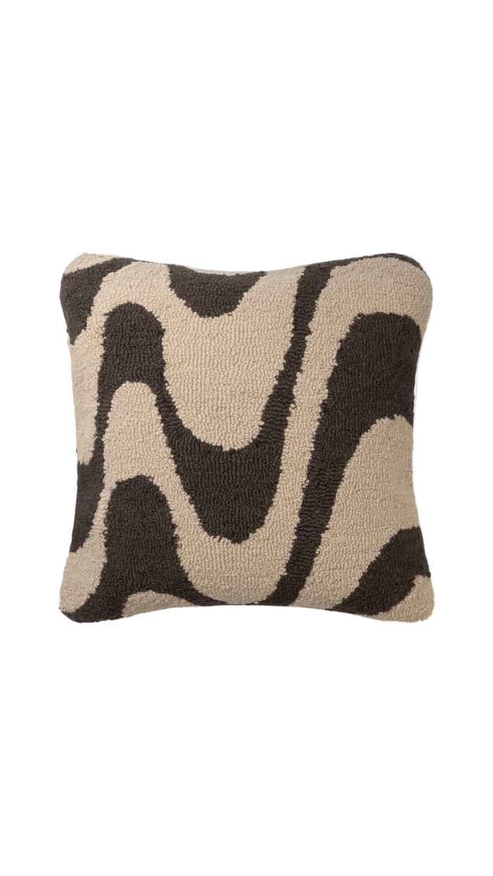 EMELY Beige & Brown Cushion 50x50  - New Zealand Wool