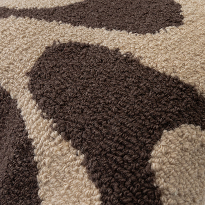 EMELY Beige & Brown Cushion 50x50  - New Zealand Wool