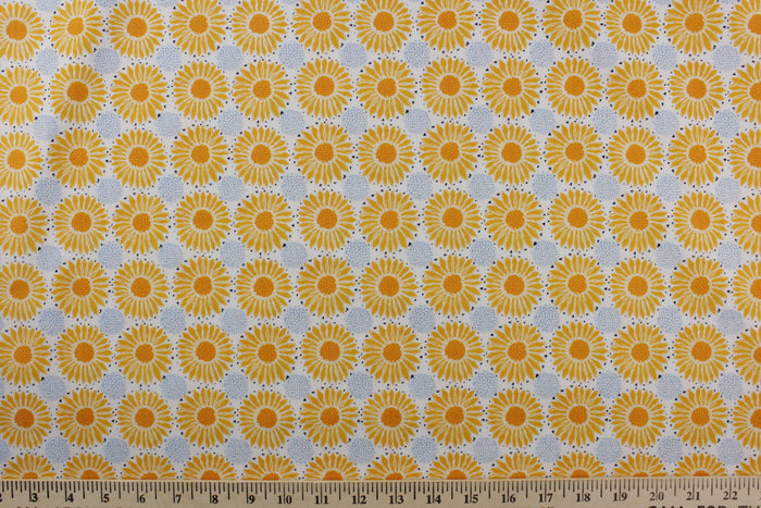 Emma & Mila Sunflowers in Orange for Camelot Fabrics