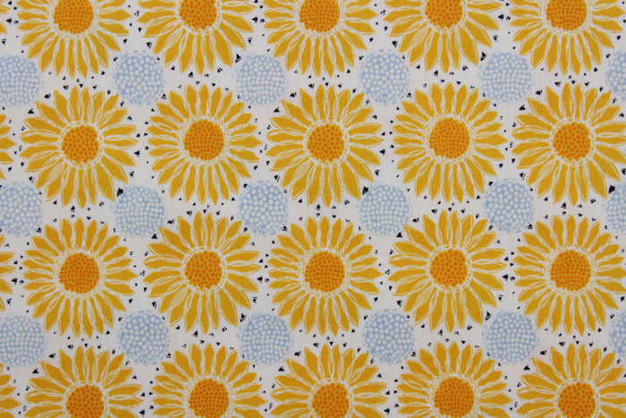 Emma & Mila Sunflowers in Orange for Camelot Fabrics