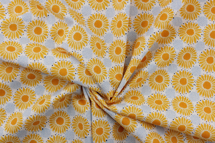 Emma & Mila Sunflowers in Orange for Camelot Fabrics
