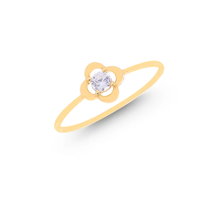 Endearing Ring With CZ in 18K Gold