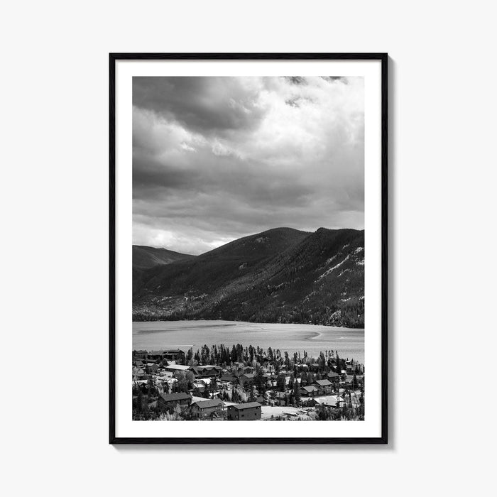 Estes Park Black and White Fine Art Photo Print, Lake Estes, Colorado, RMNP Poster