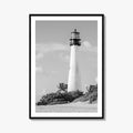Cape Florida Lighthouse Black and White Fine Art Photo Print, Key Biscayne Miami Poster