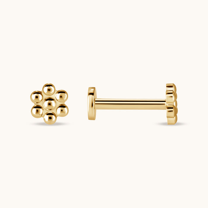 Flower Flat Back Single Stud Earring - Happy Jewelers Fine Jewelry Lifetime Warranty