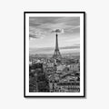 Paris Skyline Black and White Fine Art Photo Print, Eiffel Tower, France Poster