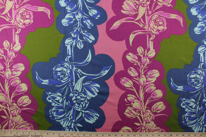 Free Spirit Quilting Fabric Delphinium in Jewel 108" Wide Backing