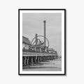 Galveston Island Black and White Fine Art Photo Print, Texas Historic Pier Poster