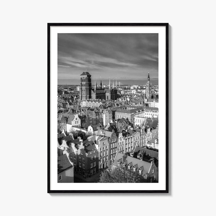Gdansk Black and White Fine Art Photo Print, Gdańsk Old Town, Poland Poster