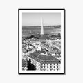 Geneva Black and White Fine Art Photo Print, Jet d'Eau, Lac Leman, Switzerland Poster