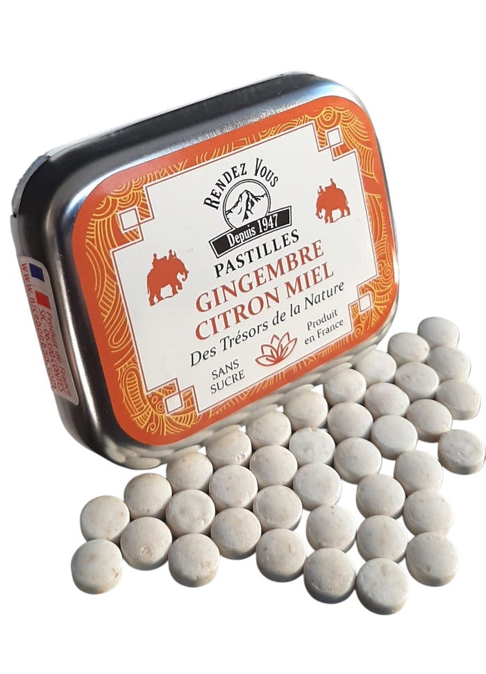 Ginger, Lemon and Honey sugar-free pastilles, 10g