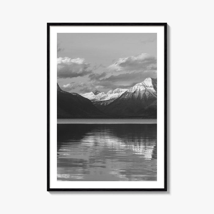 Glacier National Park Black and White Fine Art Photo Print, Montana Wall Poster, USA