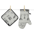 Glasses (Verres) Oven Glove and Potholder Set by Tissage Moutet