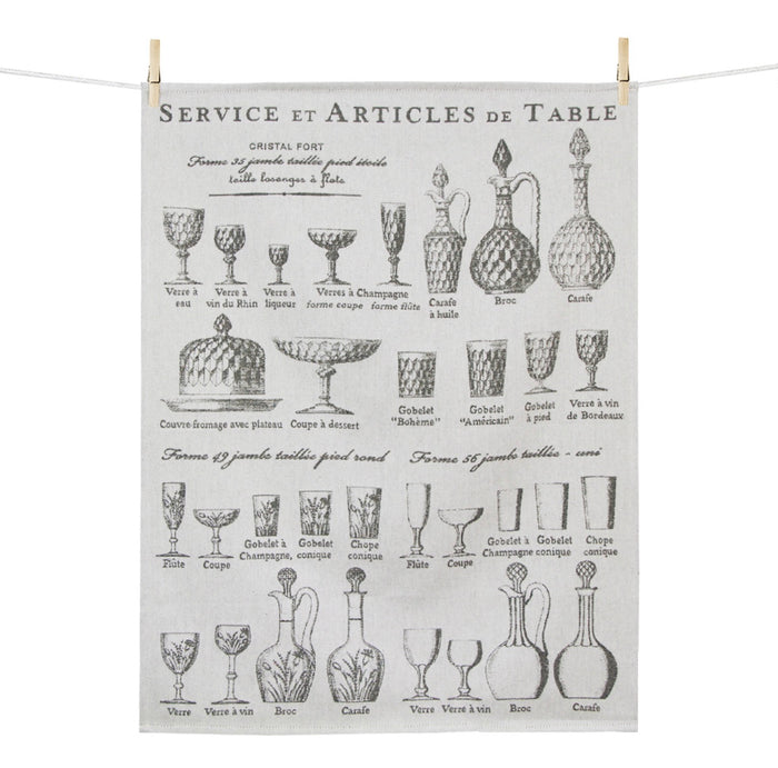 Glasses (Verres) Tea Towel by Tissage Moutet