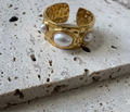 Golden Pearl Ring