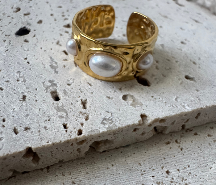 Golden Pearl Ring