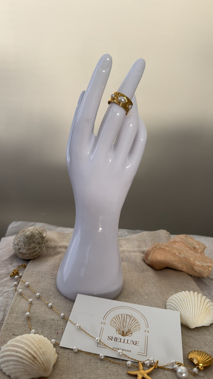 Golden Pearl Ring