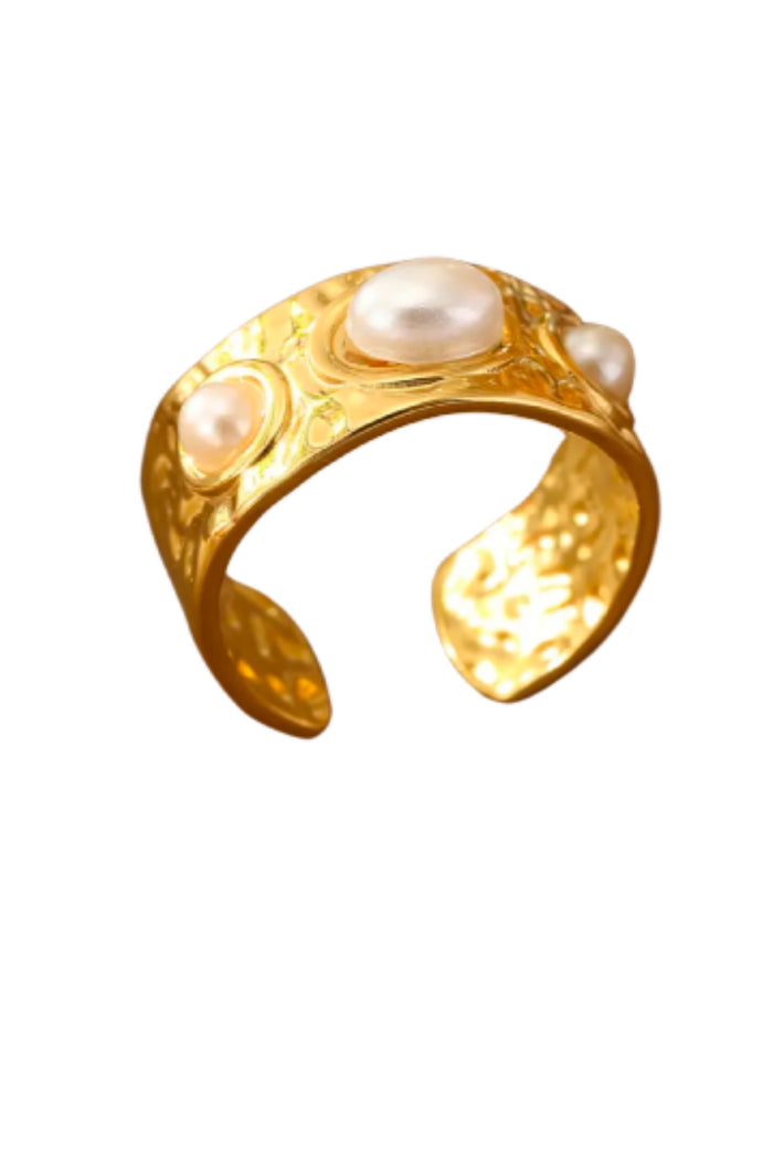 Golden Pearl Ring
