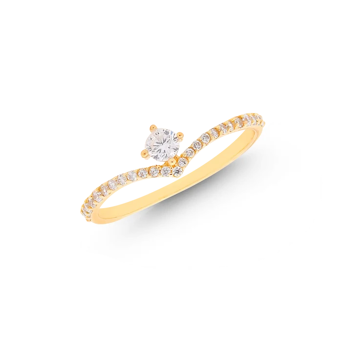 Gorgeous Ring With CZ in 18K Gold