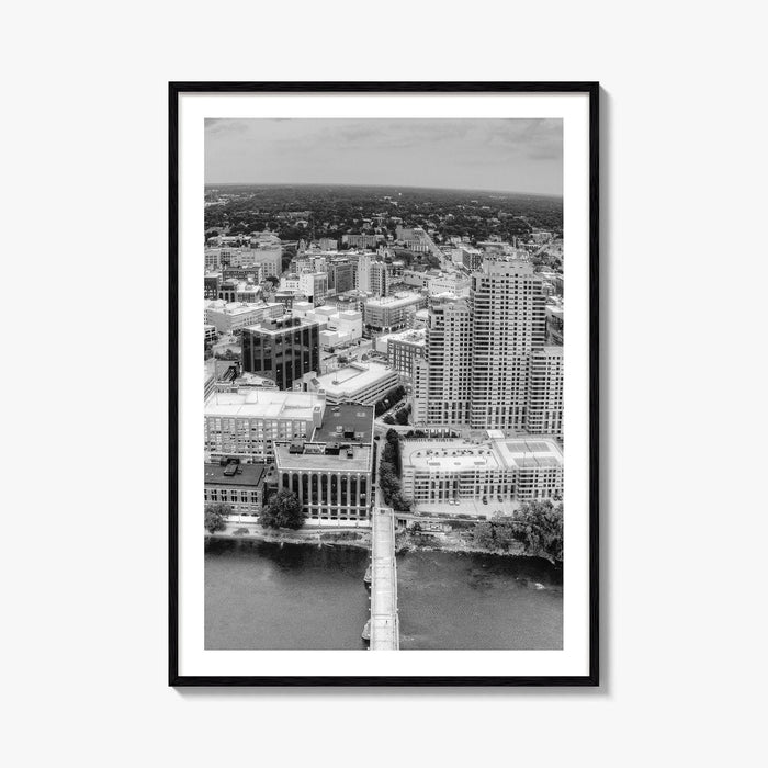 Grand Rapids Black and White Fine Art Photo Print, Michigan City Poster