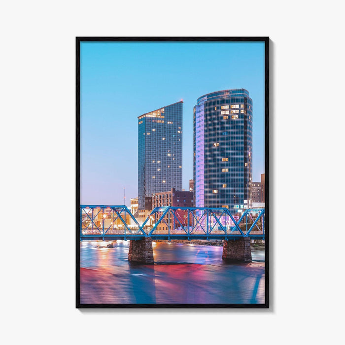 Grand Rapids Skyline Fine Art Photo Print, Michigan, USA, Grand River, Wall Poster