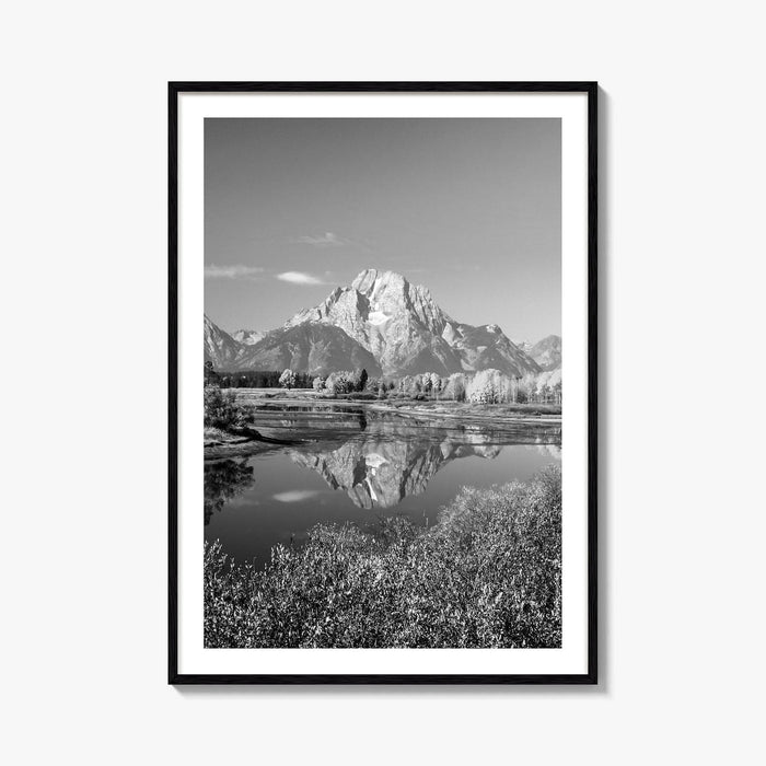 Grand Teton Black and White Fine Art Photo Print, Jackson Hole Mountains Wyoming Poster
