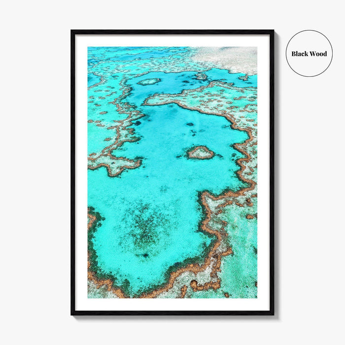 Great Barrier Reef Fine Art Photo Print, Heart Reef Whitsundays Queensland Australia Poster
