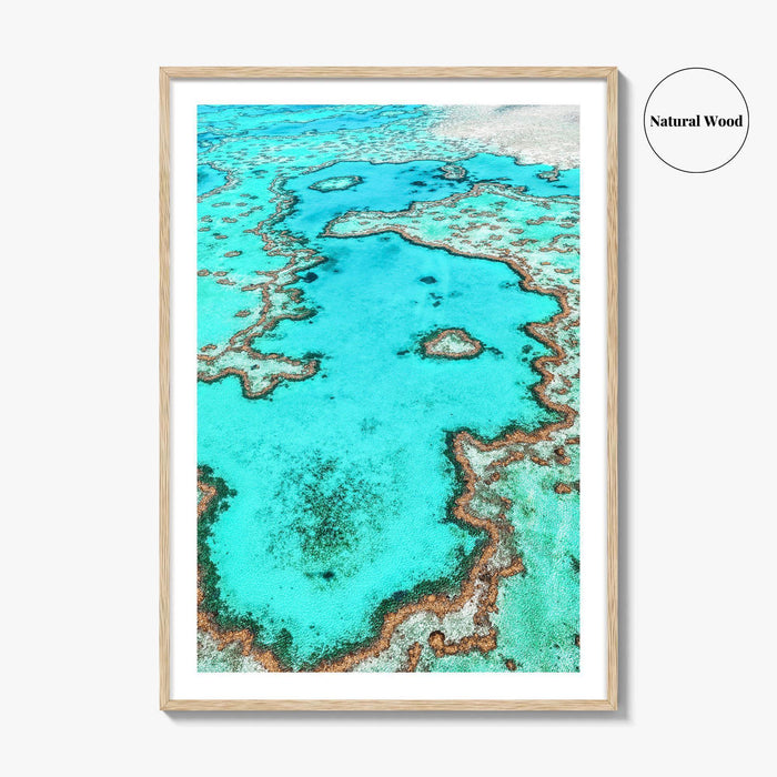 Great Barrier Reef Fine Art Photo Print, Heart Reef Whitsundays Queensland Australia Poster